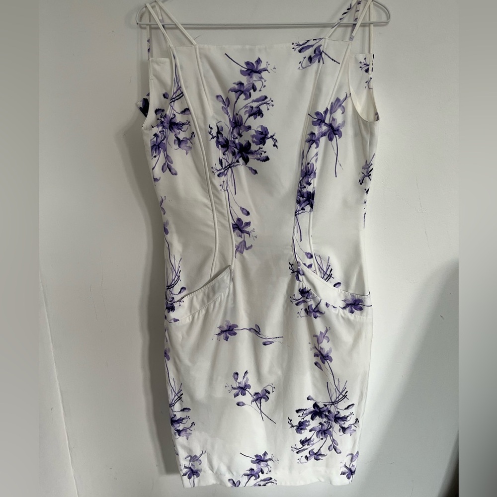 Mugler White Mini Sleeveless Dress